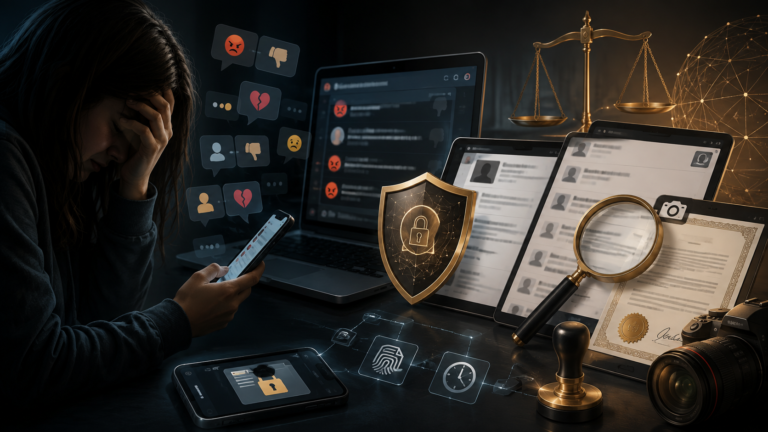 Como provar cyberbullying com prints, URLs, ata notarial e provas digitais
